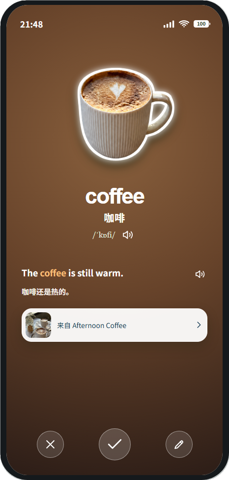 PicWords 词条详情:贴纸、读音、例句和来源场景